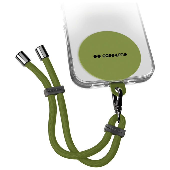 Case and Me CMUNILACEBRACG Cinturino da Polso Regolabile con Attacco Universale per Cover Smartphone Colore Verde