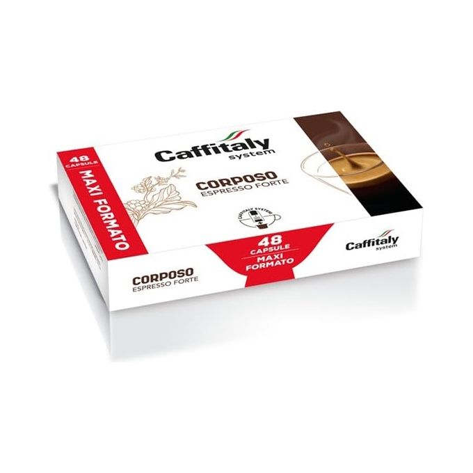 Caffitaly Capsule Caffe' Corposo Miscela Robusta Arabica Intensita' 9-10 48 Capsule Compatibili Caffitaly System
