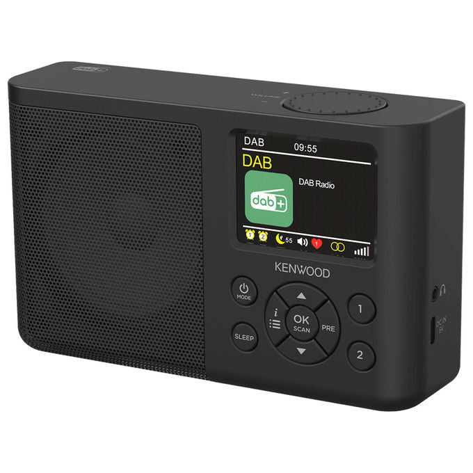 Kenwood CR-M33DABBK Radio portatile DAB+ con Bluetooth Display TFT a colori da 6.1 cm Potenza 2.3 W Batteria 2000 mAh Ricarica USB-C Durata 6 h colore Nero