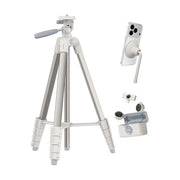 Belkin CTA002HQSA-B1 Stage Creator Kit Treppiede per Smartphone con Supporto Magnetico e Microfoni Wireless 3 Gambe 4 Sezioni in Alluminio colore Grigio