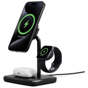 Cygnett CY5100BUNCP ChargeBase Caricatore Wireless 3 in 1 Ricarica Rapida 15 W Testina Girevole 80° Base Antiscivolo Zavorrata colore Nero