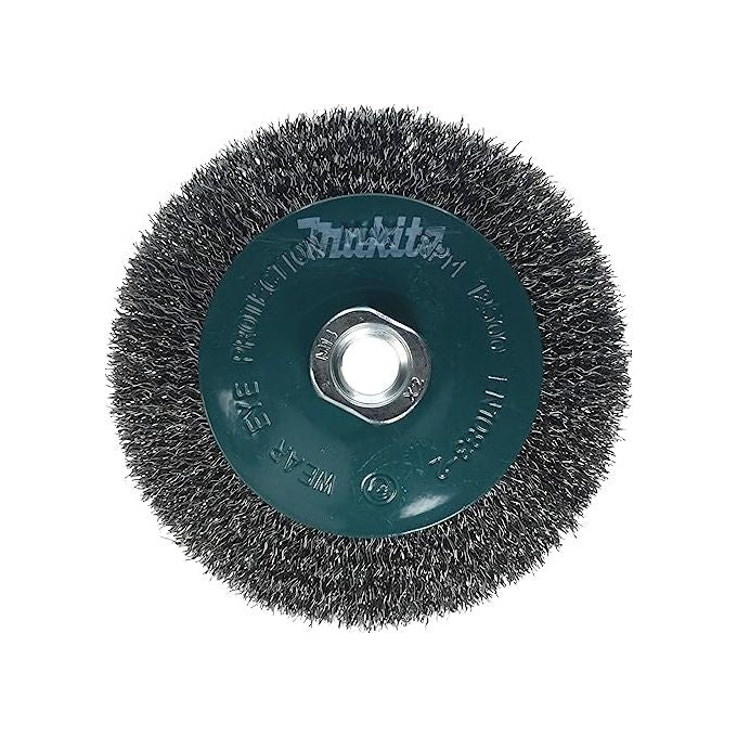 Makita D-39849 Spazzola Conica 115mm Attacco M14 Filo Acciaio Ondulato 0,3mm 12500 rpm