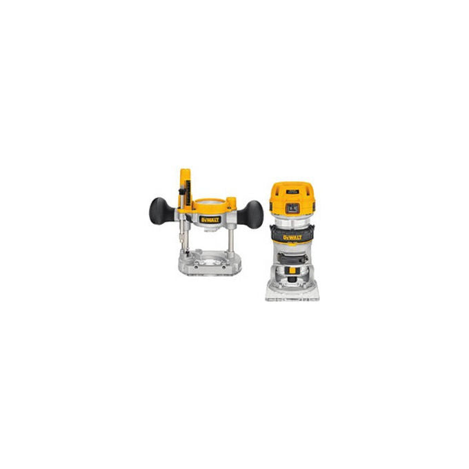 DeWalt D26204K Elettrofresatrice con Affondamento e Base Fissa 900 W 16000-27000 rpm 6-8 mm Attacco Utensile colore Argento Giallo