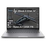 HP D5JM1ETABZ ZBook 8 G1ak Workstation Mobile 14 pollici AMD Ryzen AI 7 PRO 32GB DDR5 1TB SSD WUXGA Wi-Fi 7 Windows 11 Pro colore Argento