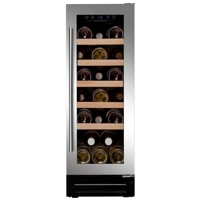 Dunavox DAUF-19.58SS Flow-19 Cantinetta Vino da Incasso 19 Bottiglie 58 L Classe G 39 dB Ripiani Legno Porta UV colore Inox