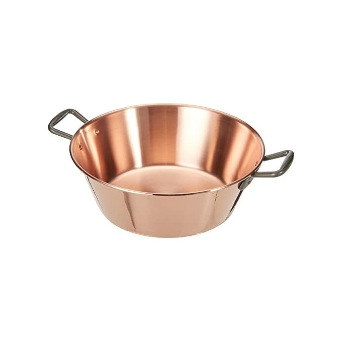 DE BUYER 6200.38N Bacinella in Rame per Marmellata 38 cm 9 L con Manici in Ghisa colore Rame