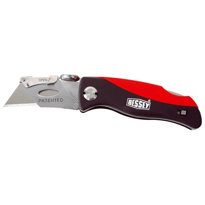 BESSEY DBKPH-EU Taglierino a Lama Fissa Lunghezza 160 mm con 5 Lame di Ricambio colore Nero Rosso
