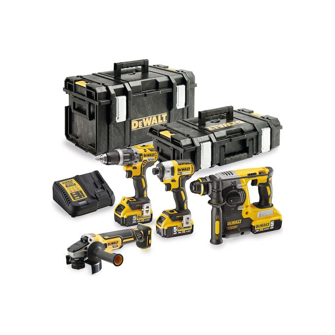 DeWALT DCK422P3-QW Kit Combinati per Elettroutensili Batteria 18 V con 3 Batterie 5 Ah e Caricabatteria colore Nero