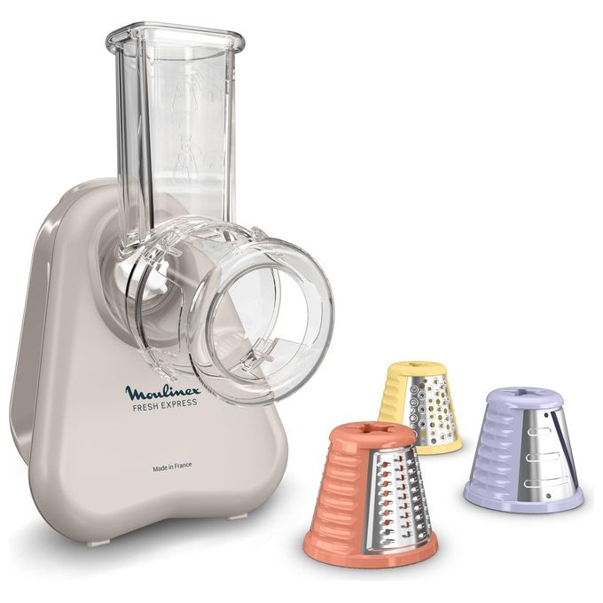 Moulinex DK853BE0 Fresh Express Tagliaverdure Elettrico 3 in 1 con Coni per Tritare Grattugiare e Affettare colore Nero