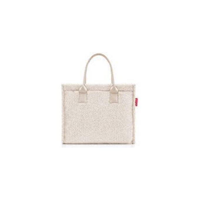 Reisenthel DN1042 daily shopper Borsa tote in poliestere riciclato resistente all'acqua con 2 manici imbottiti tasca interna con cerniera tasca laterale chiusura con bottone metallico colore Beige