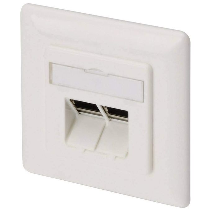 Digitus placca presa muro cat. 6a schermata con 2 prese rj45 installazione cavi orizzontale