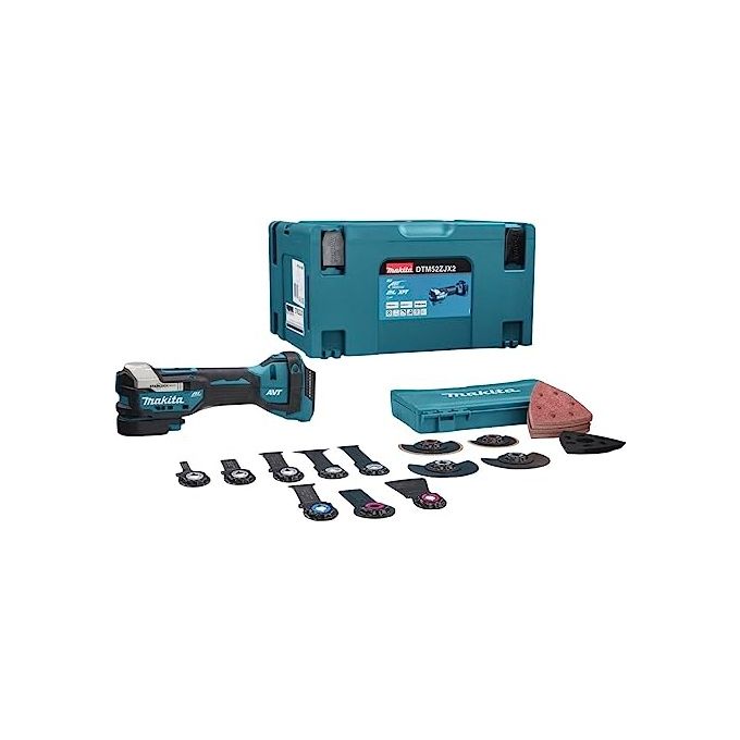 Makita DTM52ZJX2 Utensile Multifunzione 18V con Motore Brushless e Compatibilita' StarlockMAX 33 Accessori Inclusi colore Nero
