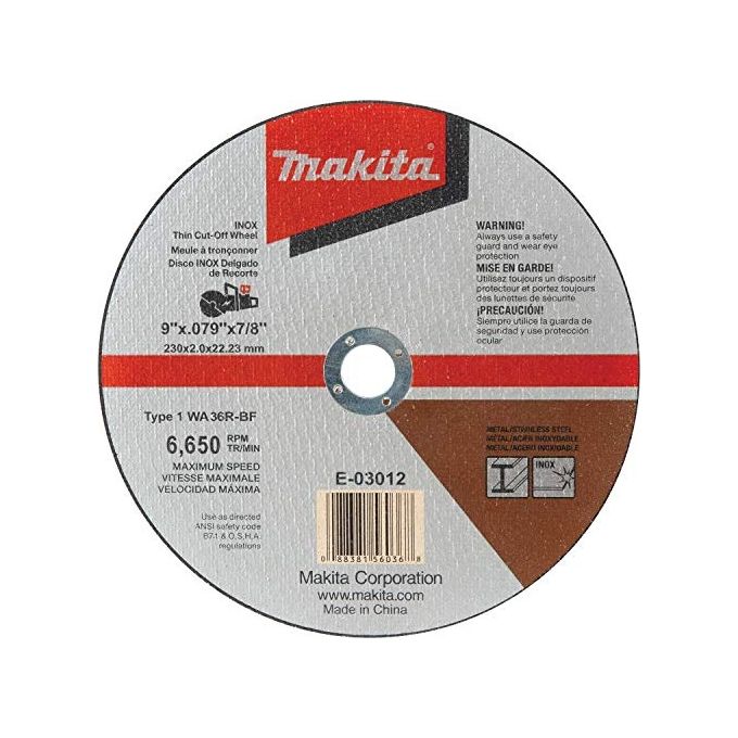 Makita E-03006 Disco da Taglio INOX 230 mm 2,0 mm WA36R per Smerigliatrici a Batteria CE003G DCE090