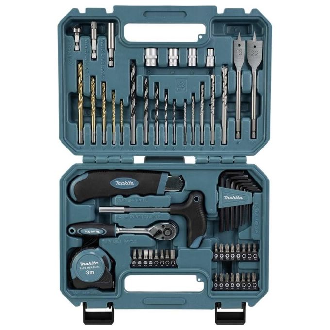 Makita E-15095 Set di punte e cacciaviti 60 pezzi Attacco 1-4 pollice Custodia resistente colore Nero