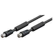 Ednet 84616 Cavo Coassiale Antenna TV Maschio Femmina RG59 75 ohm Doppia Schermatura 3,5 m con Filtri Ferrite colore Nero