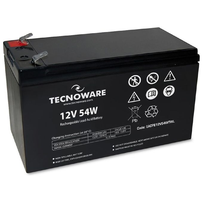 Tecnoware EACPE12V54WTWL Batteria al Piombo per UPS 12V 11Ah 54W Long Life Faston 6.3mm