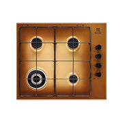 Electrolux EGS6414T Piano Cottura a Gas 4 Fuochi Bruciatore Tripla Corona Comandi Laterali 60 cm Terra di Francia