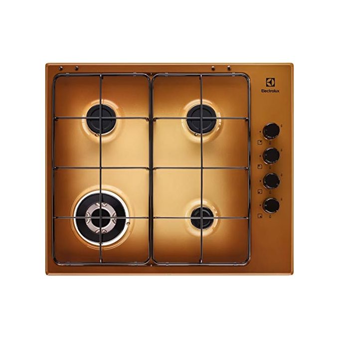 Electrolux EGS6414T Piano Cottura a Gas 4 Fuochi Bruciatore Tripla Corona Comandi Laterali 60 cm Terra di Francia
