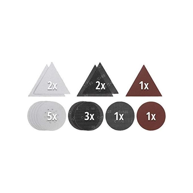 Einhell 49491065 Set Fogli Abrasivi a Rete per Levigatrice Cartongesso 15 pz Ø 225 mm Grana P80 P120