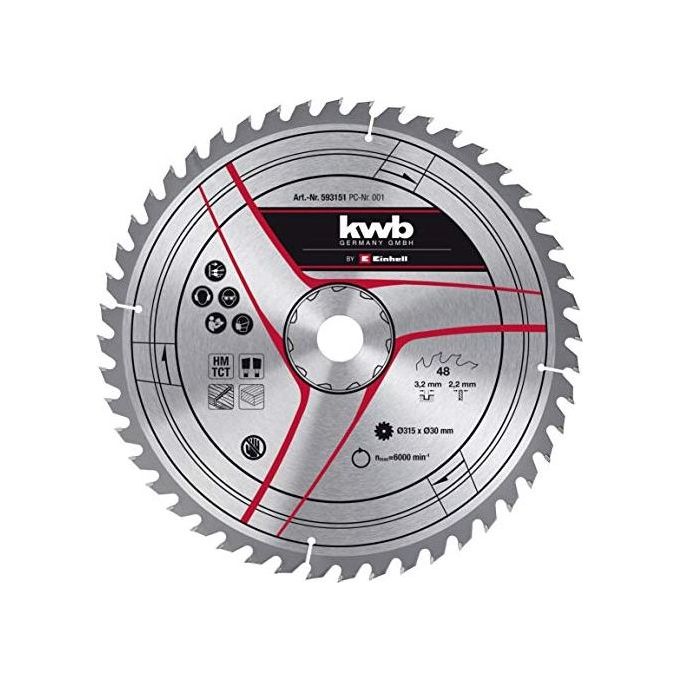 Einhell 49593151 Lama per Sega Circolare HM 315 mm foro 30 mm 48 Denti larghezza taglio 3,2 mm per legno