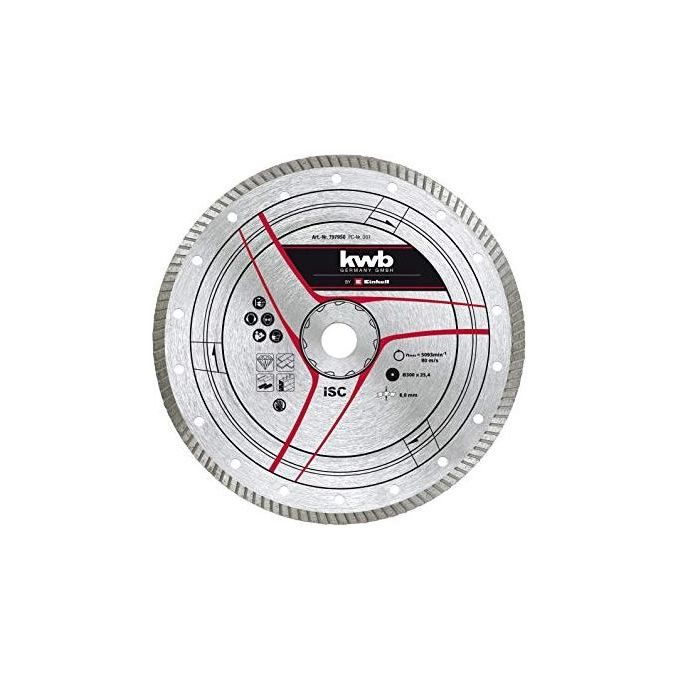 Einhell 49797950 Disco da taglio diamantato Turbo per pietra e cemento Ø 300 mm foro 25,4 mm spessore 3,6 mm 6400 rpm