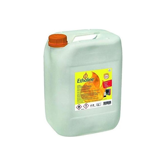 Ethaline bioetanolo ETH-10L Bioetanolo Liquido 10 Litri Puro  96% Vol Senza Fumo e Odore colore Nero