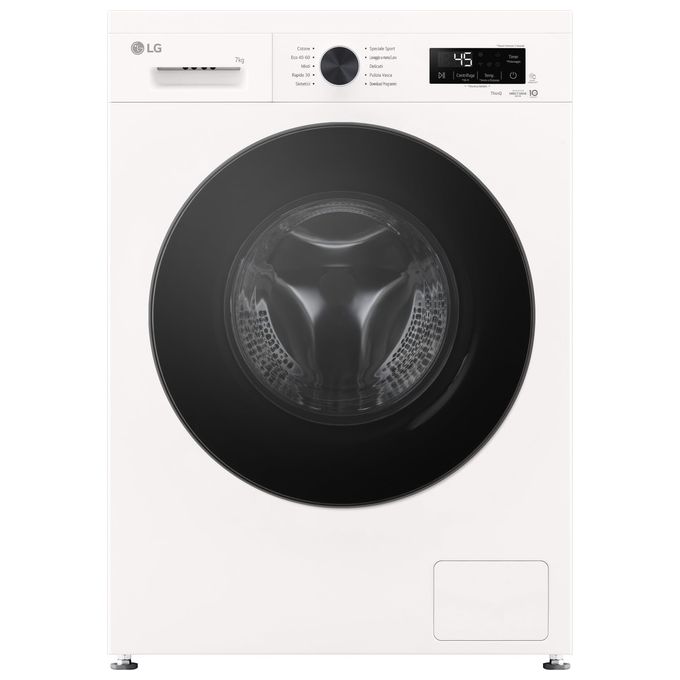 LG F2NX10S7NWB Slim Lavatrice Caricamento Frontale 7 Kg 1200 rpm Classe A Inverter Direct Drive Vapore Wi-Fi (85x60x44 cm) colore Bianco