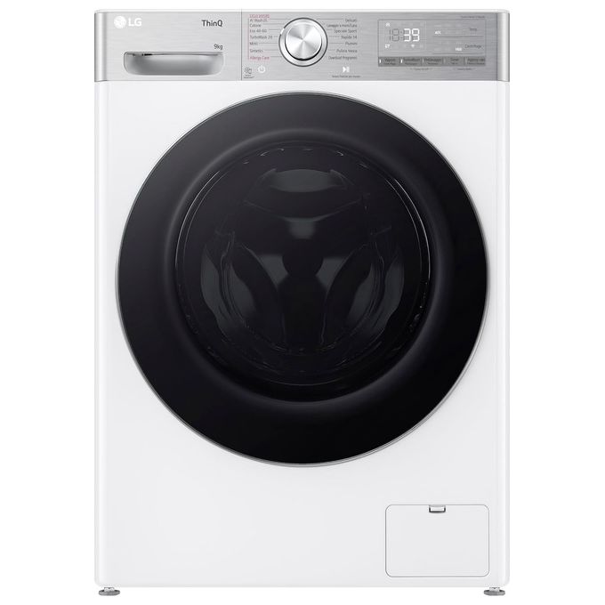 LG F4R9009TPWC Serie R9 Lavatrice Frontale 9 Kg 1400 rpm Classe A AI DD TurboWash 360 Vapore Wi-Fi (85x60x56.5 cm) colore Bianco
