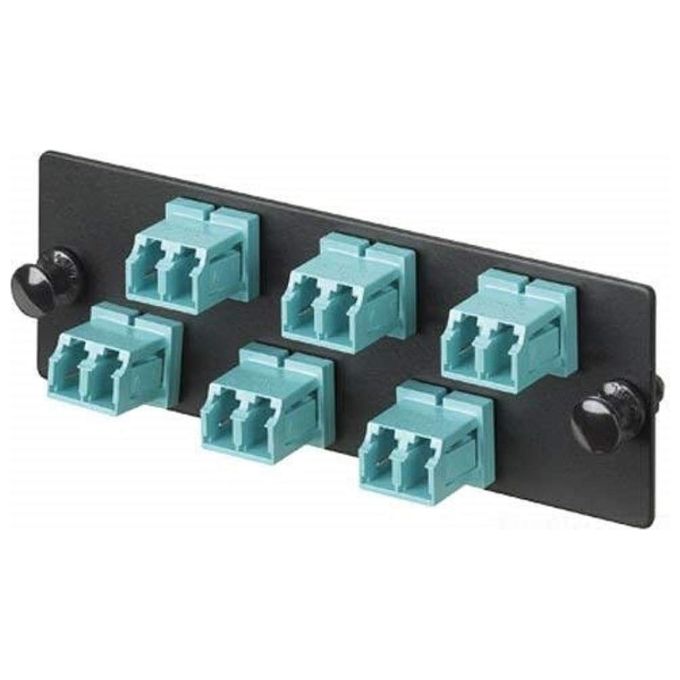 Panduit FAP12WAQDLCZ Pannello Adattatore Fibra 12 Porte LC Duplex OM3-OM4 con Manicotti in Zirconia colore Acqua