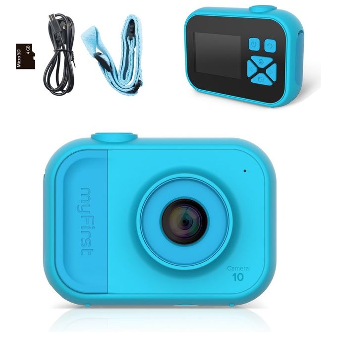 MyFirst FC2004SA Camera 10 Fotocamera per Bambini 5 MP Full HD Schermo IPS 2'' MicroSD 32 GB colore Blu