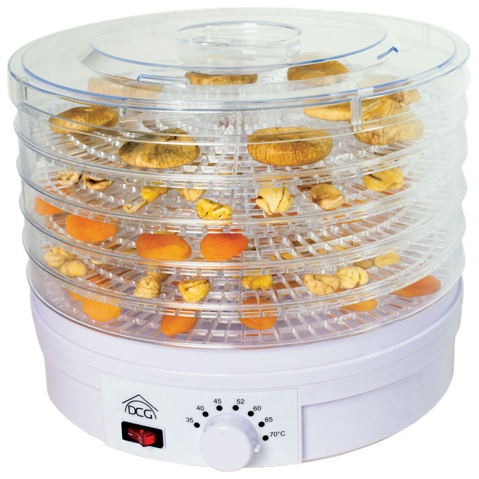 DCG FD1065 Essiccatore per Alimenti 5 Vassoi 2 L 245 W Termostato Regolabile 35-70°C 25 dB colore Bianco