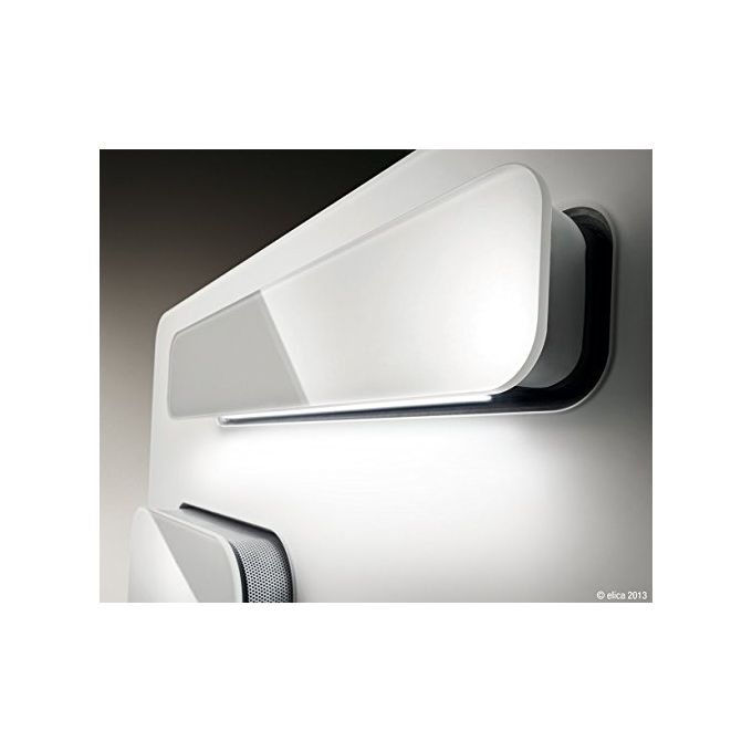 Elica PRF0020290B FEEL EUPHORIA WH-COL - Cappa a parete filtrante 80 cm, 800 m³-h, Classe A, 64 dB, Controllo elettronico e-motion, 3 velocita', Illuminazione LED, Vetro Bianco con inserti colorati