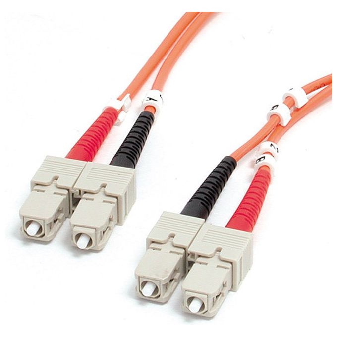 StarTech cavo in fibra ottica multimodale OM1, SC a SC duplex, 2m, 62,5-125, 10 Gbps, rivestimento LSZH, arancio