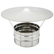 ZINCO GROUP Fumaiolo Fisso Cappello Cinese Acciaio Inox AISI 304 Diametro 12 cm Spessore 0.6 mm Attacco Femmina