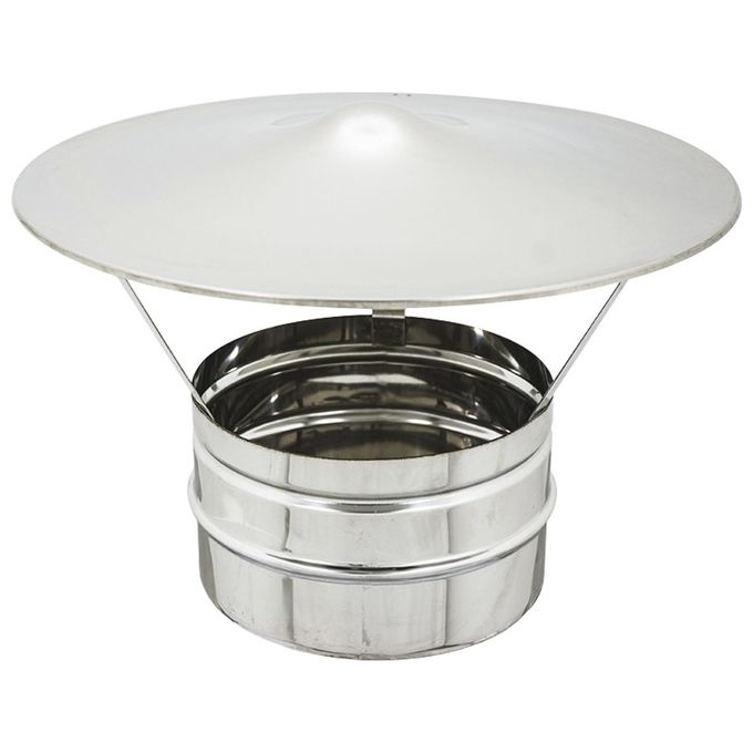 ZINCO GROUP Fumaiolo Fisso Cappello Cinese Acciaio Inox AISI 304 Diametro 12 cm Spessore 0.6 mm Attacco Femmina