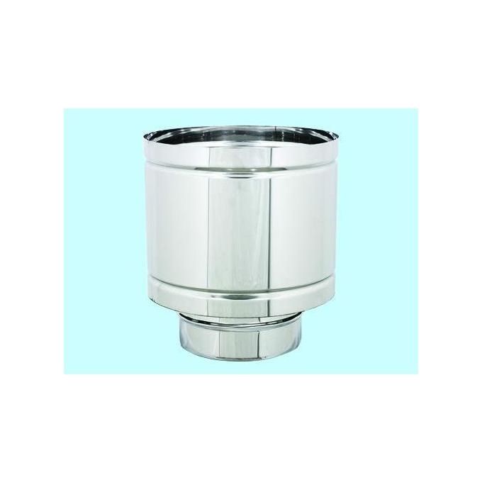 FRASCHETTI FRASCHE-079049 Fumaiolo a Botte in Acciaio Inox AISI 304 Diametro 25 cm Attacco Femmina Protezione da Pioggia e Vento colore Acciaio