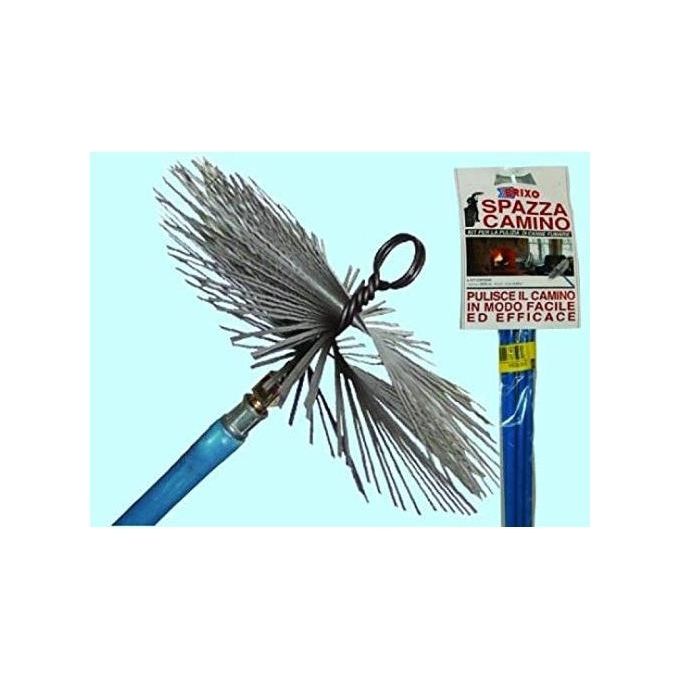 BRIXO FRASCHE-214000 Kit spazzacamino 6 aste avvitate lunghezza totale 8,40 m scovolo Ø 250 mm materiale ferro colore Nero