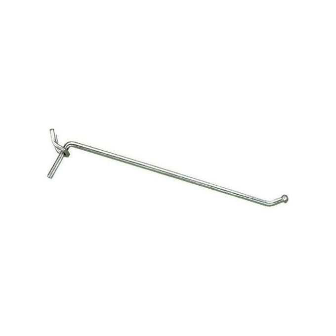 Morandelli 290.502.41500 Gancio Portaoggetti Art. 272 in Acciaio Zincato Lunghezza 150 mm Diametro 5 mm Terminale Antinfortunistico colore Acciaio (Zinco)