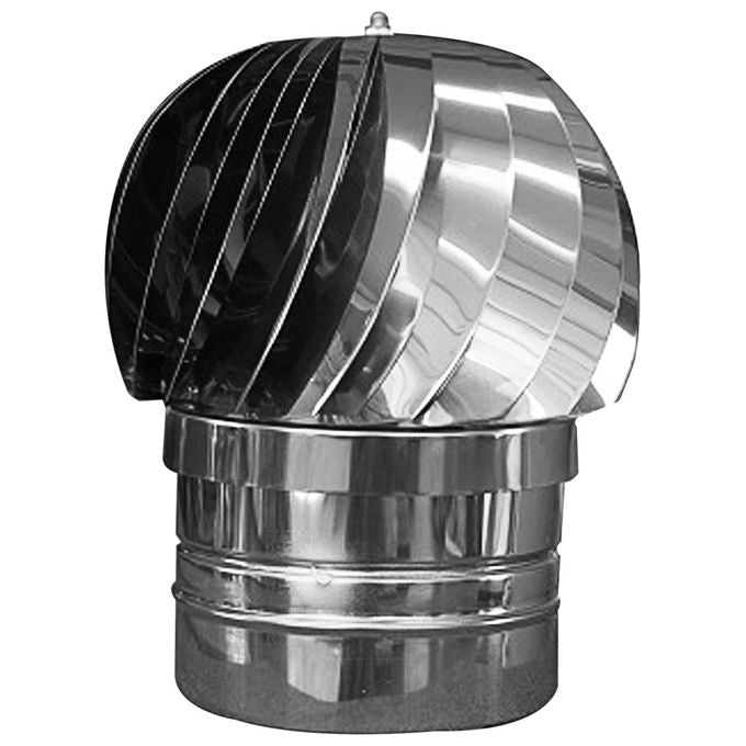 Ventolini 346348 F Fumaiolo Ventolino Tondo Acciaio Inox AISI 304 430 Diametro 10 cm Attacco Femmina Cuscinetti a Bagno d'Olio Certificato CE