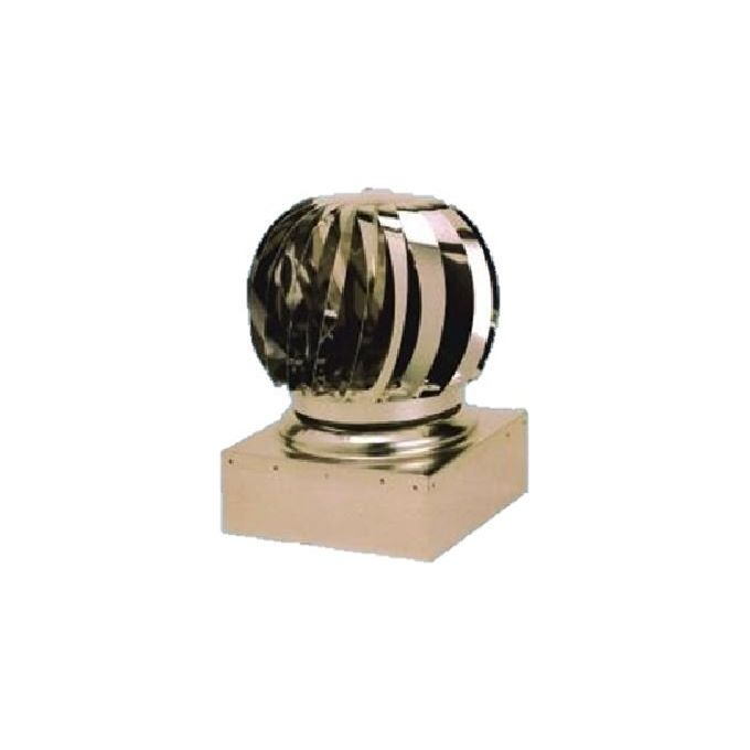 Homegarden Fumaiolo Ventolino Quadro Inox 52x52 cm Sfera AISI 304 Base AISI 430 Cuscinetti a Bagno d'Olio