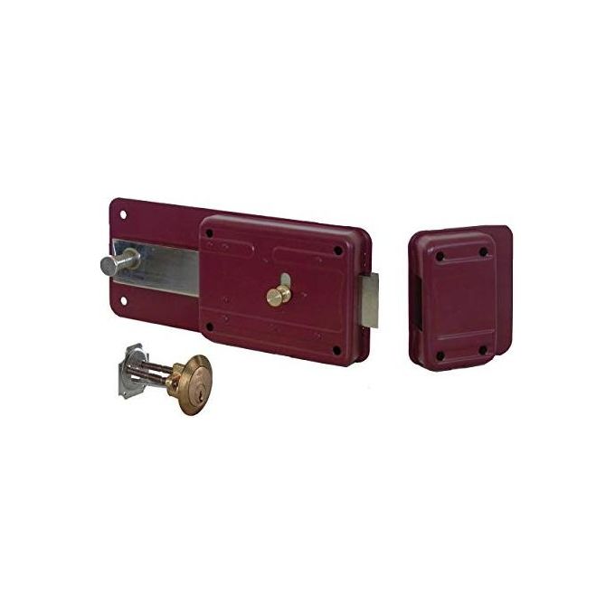 CISA 55051.60.1 Ferroglietto 6 Mandate Acciaio Cilindro Tondo Staccato Pomolo Ottone Mano Destra Entrata 60 mm colore Rosso Amaranto
