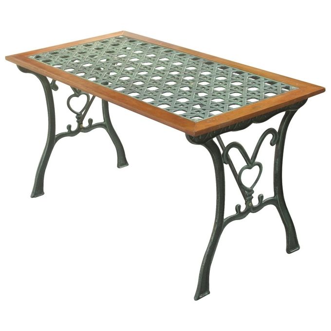 GENERICO Tavolo da Esterno Ghisa e Rattan 110x60 cm