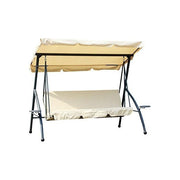 I Giardini del Re HOLA Dondolo da Giardino 3 Posti Reclinabile a Letto con Parasole e Portabicchiere Laterale colore Beige