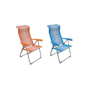 Brixo Sun Comfort Sedia da Spiaggia Pieghevole Alluminio Textiline Schienale Reclinabile 3 Posizioni 39x49x114 cm