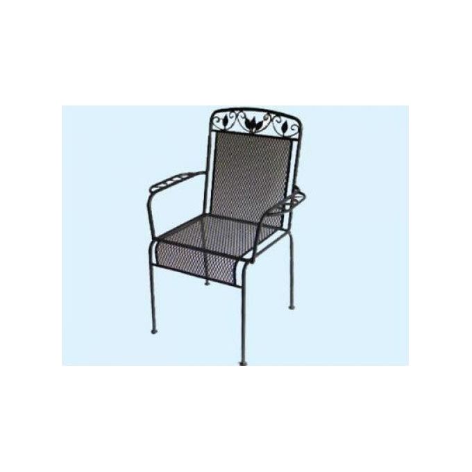 Gdlc Mango Sedia da Giardino Struttura in Acciaio Seduta Grigliato Verniciato 67x56x93 cm colore Nero