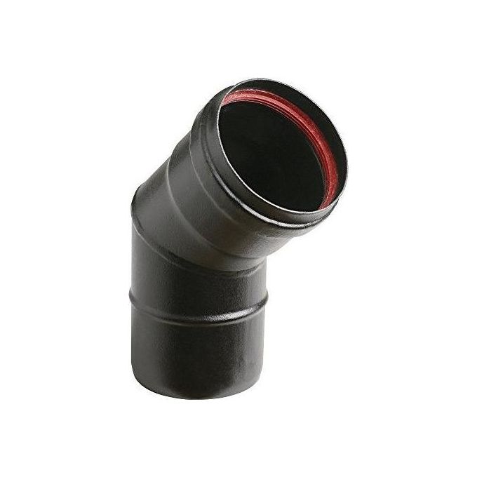 Aeternum Y40200250268 ALA2MM PELLET Gomito per Stufa a Pellet in Acciaio 1,2 mm con Smalto Porcellanato 45° Diametro 100 mm colore Nero opaco