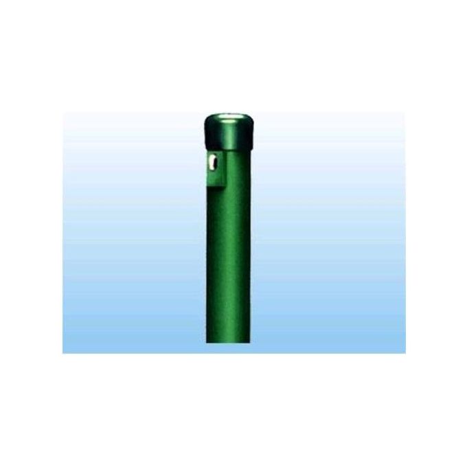 BETAFENCE part_B01AYCKFFI Palo Tondo in Acciaio Plastificato Ø 48 mm Altezza 260 cm con Guida per Rete e Cappuccio Protettivo colore Verde