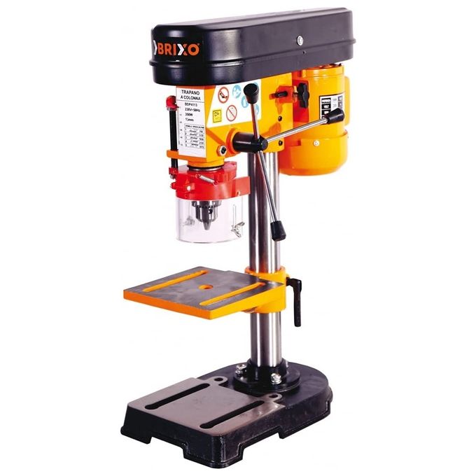 Brixo TRAPANO A COLONNA 250 W 5 Velocita' Mandrino 13 mm Corsa 50 mm Diametro Colonna 46 mm dimensioni 24x43xH58 cm colore Nero