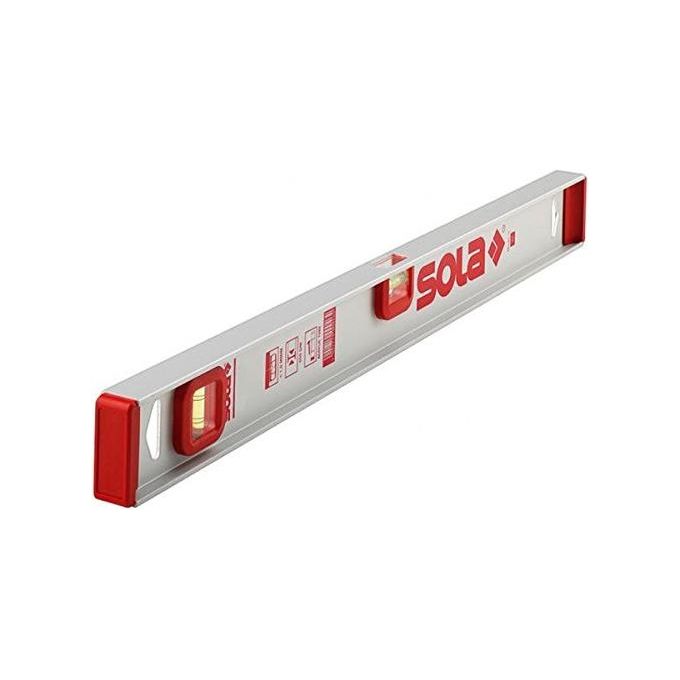 Sola 1250501 Top T I40 Livella a Bolla Profilo ad I 40 cm 2 Fiale acrilico infrangibili tolleranza 1,00 mm-m colore Argento