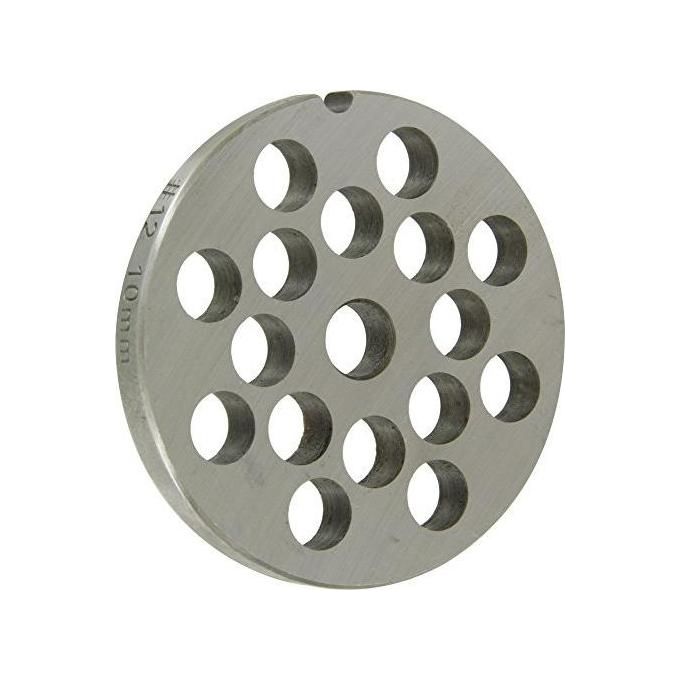 Reber F197115 Piastra per Tritacarne Modello N.12 12 Fori 10 mm Acciaio al Carbonio colore Argento